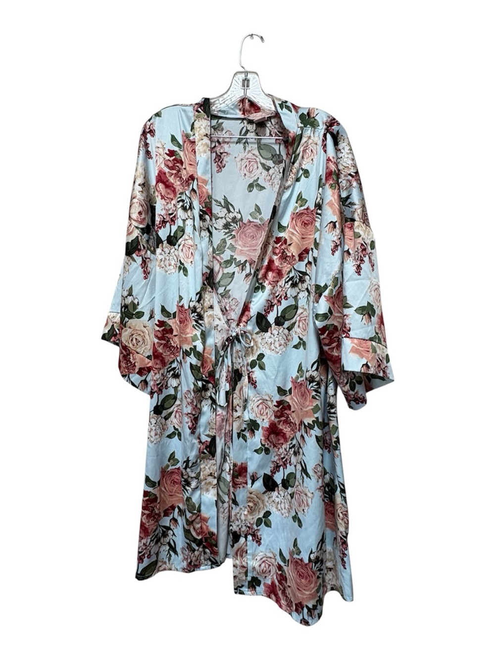 Floral Satin Kimono Robe Cottagecore Boho Romantic 2XL